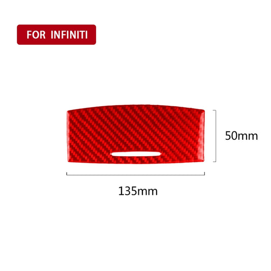Car Carbon Fiber Gear Panel Ashtray Decorative Sticker for Infiniti Q50 2014-2020, Left and Right Drive (Red) - In Car by buy2fix | Online Shopping UK | buy2fix