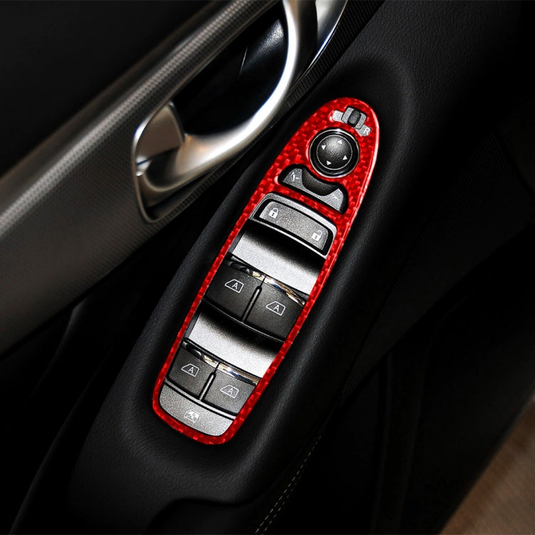Car Carbon Fiber A Style Window Glass Lift Panel Decorative Sticker for Infiniti Q50 2014-2020, Left Drive (Red) - Steering Wheel Accessories by buy2fix | Online Shopping UK | buy2fix