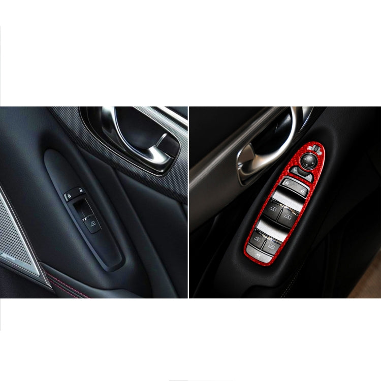 Car Carbon Fiber A Style Window Glass Lift Panel Decorative Sticker for Infiniti Q50 2014-2020, Left Drive (Red) - Steering Wheel Accessories by buy2fix | Online Shopping UK | buy2fix