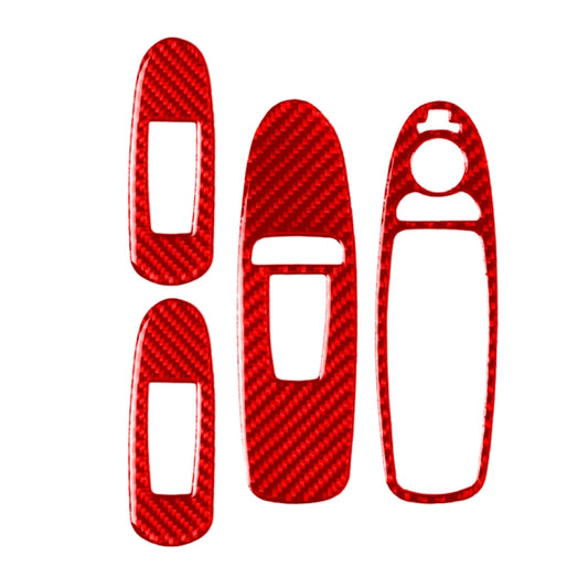 Car Carbon Fiber A Style Window Glass Lift Panel Decorative Sticker for Infiniti Q50 2014-2020, Right Drive (Red) - Steering Wheel Accessories by buy2fix | Online Shopping UK | buy2fix
