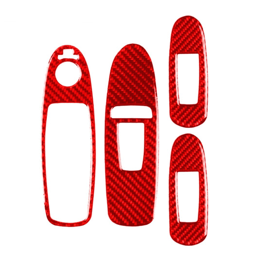 Car Carbon Fiber B Style Window Glass Lift Panel Decorative Sticker for Infiniti Q50 2014-2020, Left Drive (Red) - Steering Wheel Accessories by buy2fix | Online Shopping UK | buy2fix