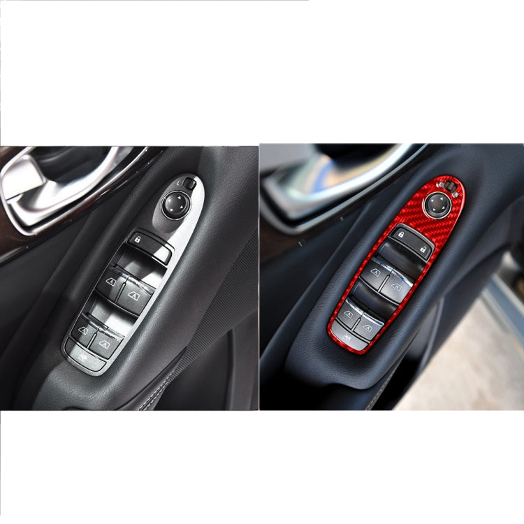 Car Carbon Fiber B Style Window Glass Lift Panel Decorative Sticker for Infiniti Q50 2014-2020, Left Drive (Red) - Steering Wheel Accessories by buy2fix | Online Shopping UK | buy2fix