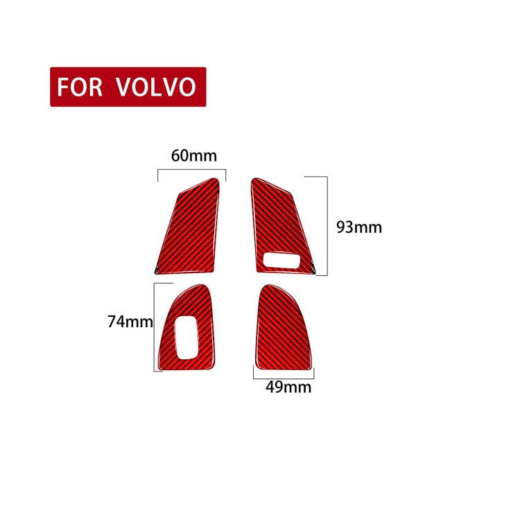 Car Window Lift Button C Decorative Sticker for Volvo V60 2010-2017, Right Drive (Red) by buy2fix