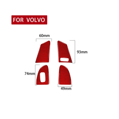 Car Window Lift Button C Decorative Sticker for Volvo V60 2010-2017, Right Drive (Red) by buy2fix