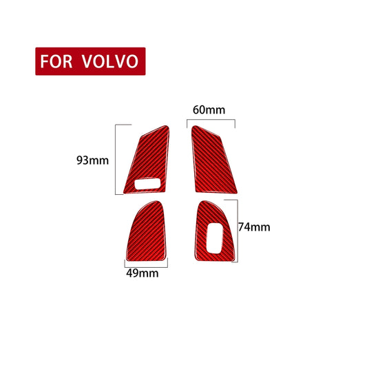 Car Window Lift Button C Decorative Sticker for Volvo V60 2010-2017, Left Drive (Red) by buy2fix