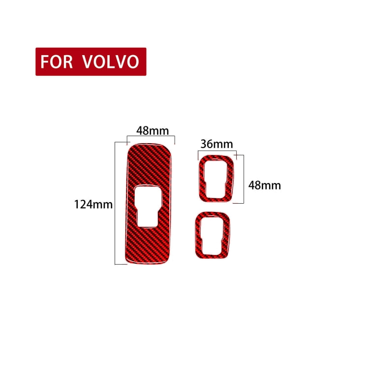 Car Window Lift Button Decorative Sticker for Volvo V60 2010-2017, Right Drive (Red) by buy2fix