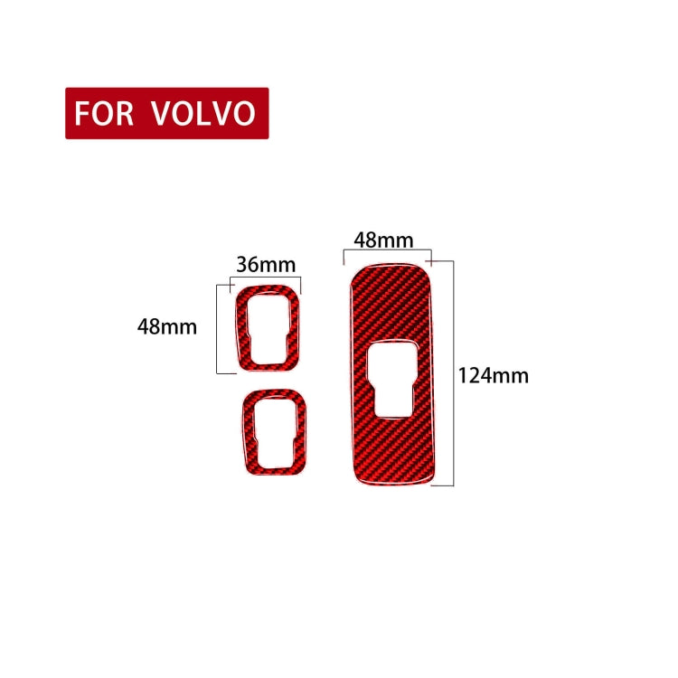 Car Window Lift Button Decorative Sticker for Volvo V60 2010-2017, Left Drive (Red) by buy2fix