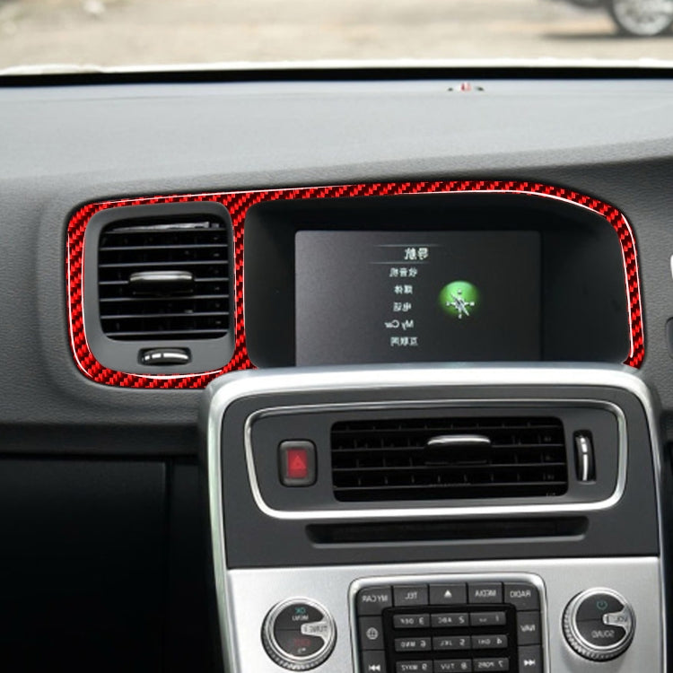 Car Carbon Fiber Navigation Frame Decorative Sticker for Volvo V60 2010-2017, Right Drive(Red) by buy2fix