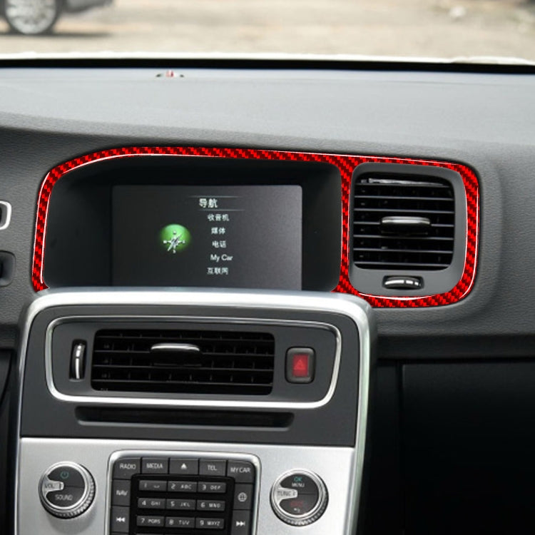 Car Carbon Fiber Navigation Frame Decorative Sticker for Volvo V60 2010-2017, Left Drive(Red) by buy2fix