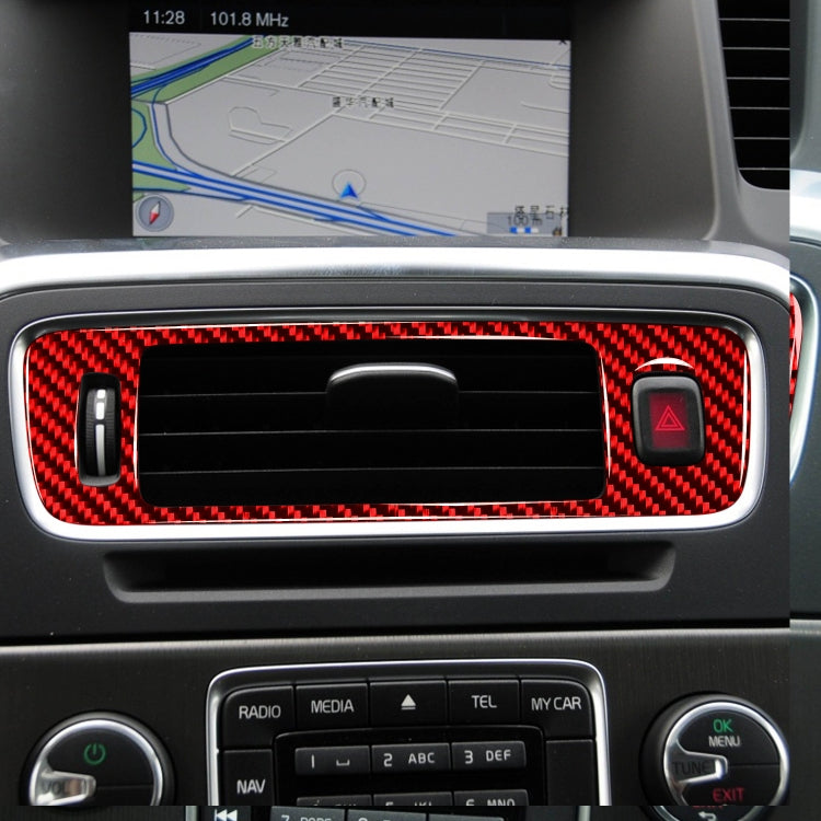 Car Central Control Lower Air Outlet Decorative Sticker for Volvo V60 2010-2017, Left Drive(Red) by buy2fix