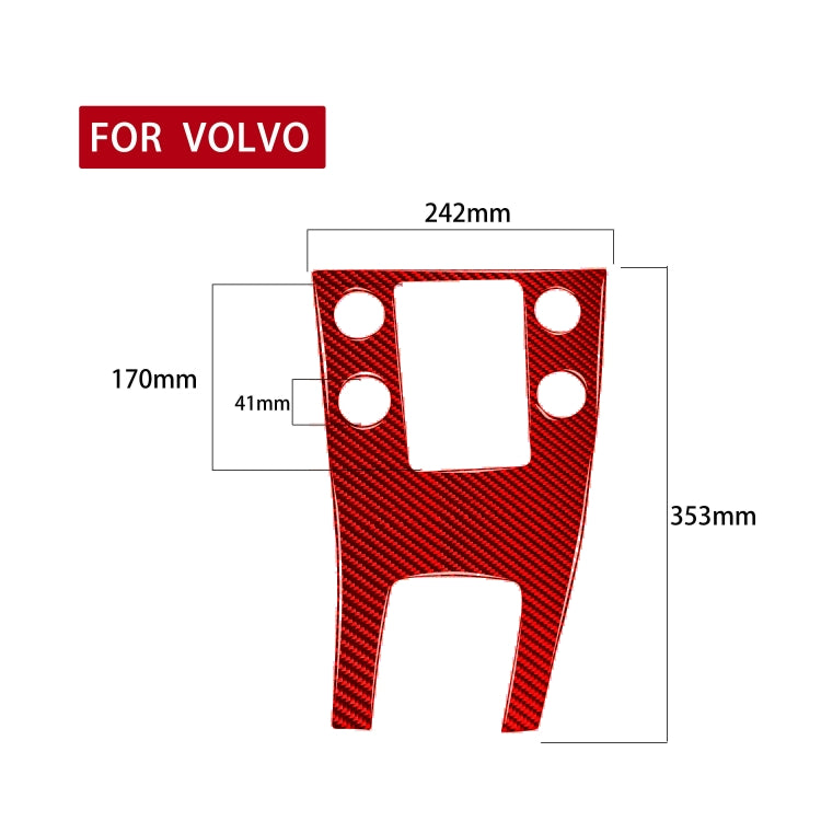 Car Carbon Fiber Central Control Panel Decorative Sticker for Volvo V60 2010-2017, Right Drive(Red) by buy2fix