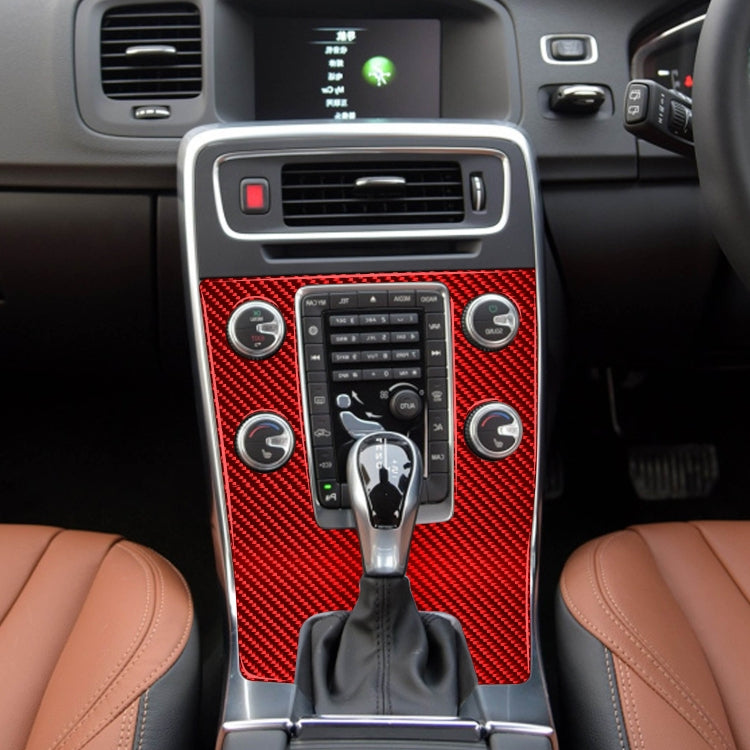 Car Carbon Fiber Central Control Panel Decorative Sticker for Volvo V60 2010-2017, Right Drive(Red) by buy2fix