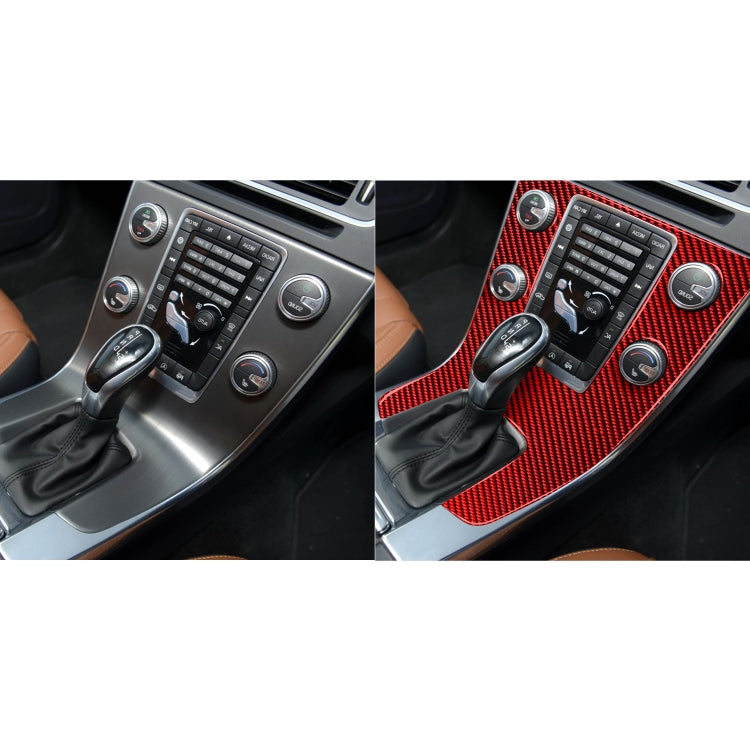 Car Carbon Fiber Central Control Panel Decorative Sticker for Volvo V60 2010-2017, Right Drive(Red) by buy2fix