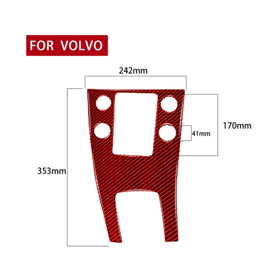 Car Carbon Fiber Central Control Panel Decorative Sticker for Volvo V60 2010-2017, Left Drive(Red) by buy2fix