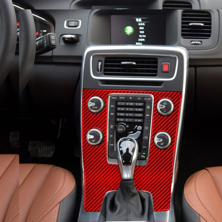 Car Carbon Fiber Central Control Panel Decorative Sticker for Volvo V60 2010-2017, Left Drive(Red) by buy2fix