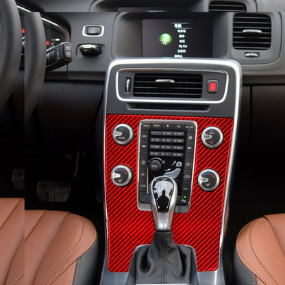 Car Carbon Fiber Central Control Panel Decorative Sticker for Volvo V60 2010-2017, Left Drive(Red) by buy2fix