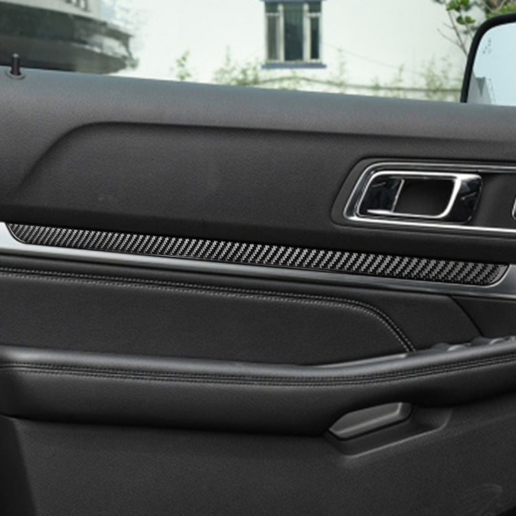 Car Carbon Fiber Threshold Decorative Sticker for Ford Explorer 2016-2019, Left Drive by buy2fix