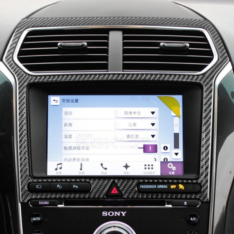 Car Carbon Fiber Navigation Panel Decorative Sticker for Ford Explorer 2016-2019, Left Drive by buy2fix