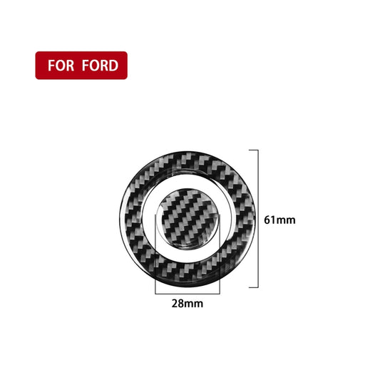 Car Carbon Fiber One-click Start Button Decorative Sticker for Ford Explorer 2013-2019, Left Drive by buy2fix