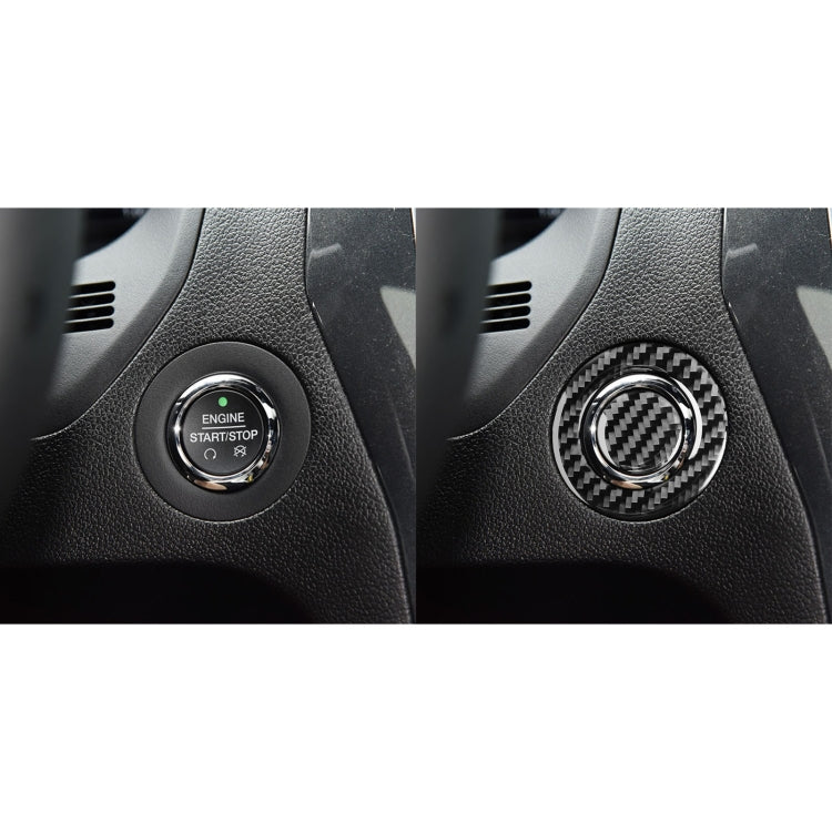 Car Carbon Fiber One-click Start Button Decorative Sticker for Ford Explorer 2013-2019, Left Drive by buy2fix