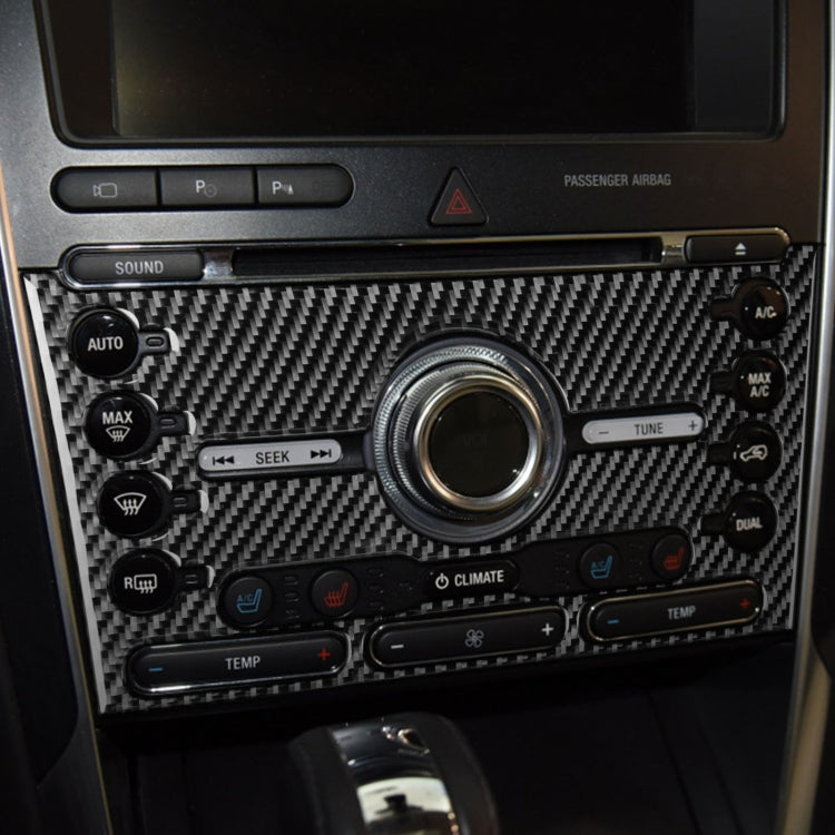 Car Carbon Fiber Air Conditioning Panel Decorative Sticker for Ford Explorer 2016-2019, Left Drive by buy2fix