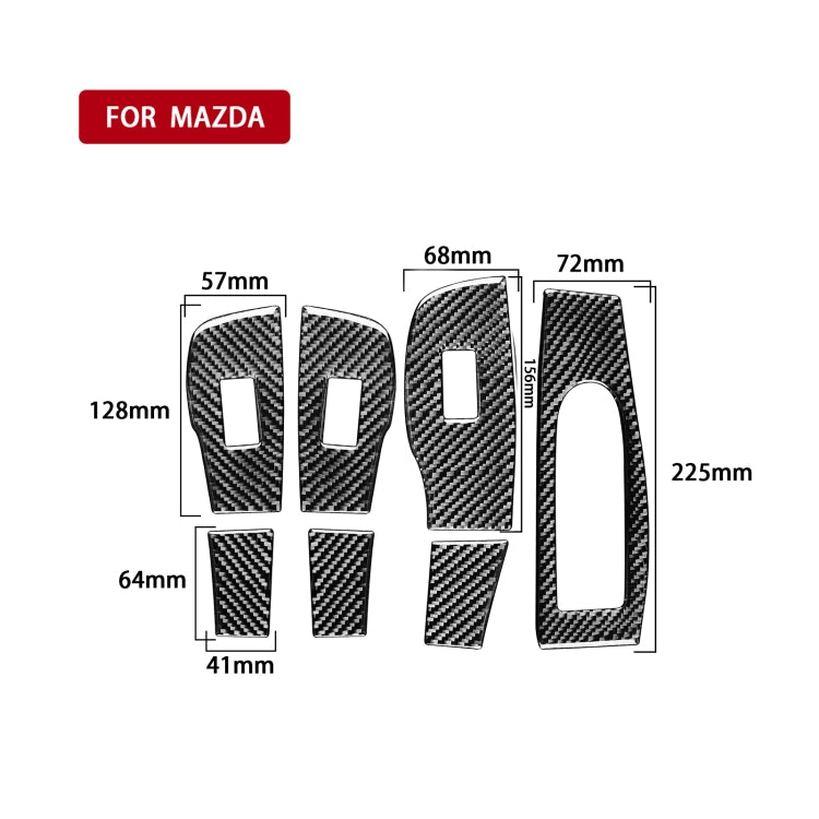 7 in 1 Car Carbon Fiber Window Lift Panel Decorative Sticker for Mazda 3 Axela 2020, Right Drive by buy2fix