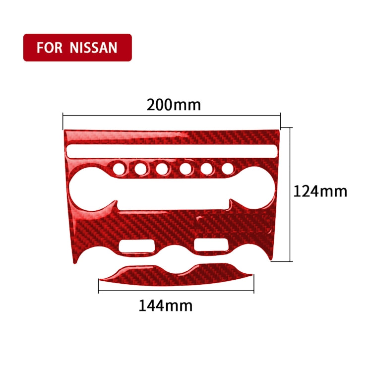 3 in 1 Car Carbon Fiber Air Conditioning Adjustment Panel Decorative Sticker for Nissan 370Z / Z34 2009-, Left and Right Drive Universal (Red) by buy2fix
