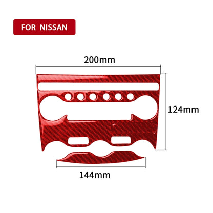 3 in 1 Car Carbon Fiber Air Conditioning Adjustment Panel Decorative Sticker for Nissan 370Z / Z34 2009-, Left and Right Drive Universal (Red) by buy2fix