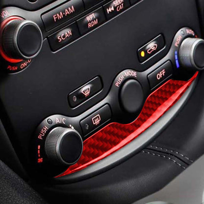 Car Carbon Fiber Air Conditioning Adjustment Panel Decorative Strip for Nissan 370Z / Z34 2009-, Left and Right Drive Universal(Red) by buy2fix