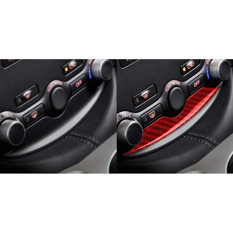 Car Carbon Fiber Air Conditioning Adjustment Panel Decorative Strip for Nissan 370Z / Z34 2009-, Left and Right Drive Universal(Red) by buy2fix
