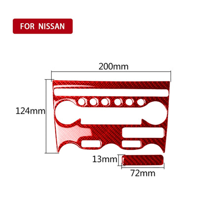 2 in 1 Car Carbon Fiber Air Conditioning Adjustment Panel Decorative Sticker for Nissan 370Z / Z34 2009-, Left and Right Drive Universal (Red) by buy2fix