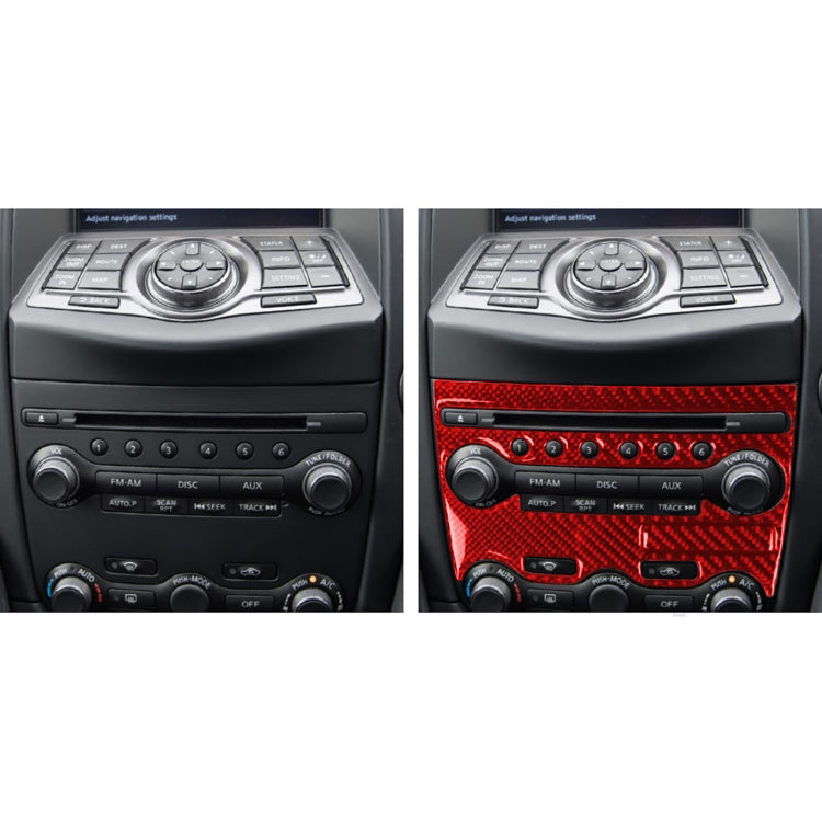 2 in 1 Car Carbon Fiber Air Conditioning Adjustment Panel Decorative Sticker for Nissan 370Z / Z34 2009-, Left and Right Drive Universal (Red) by buy2fix
