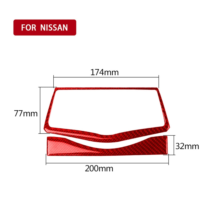 2 in 1 Car Carbon Fiber Multimedia Navigation Button Frame Decorative Sticker for Nissan 370Z / Z34 2009-, Left and Right Drive Universal (Red) by buy2fix