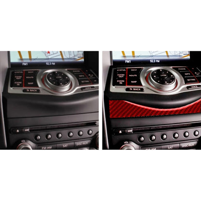 Car Carbon Fiber Multimedia Navigation Button Decorative Strip for Nissan 370Z / Z34 2009-, Left and Right Drive Universal (Red) by buy2fix