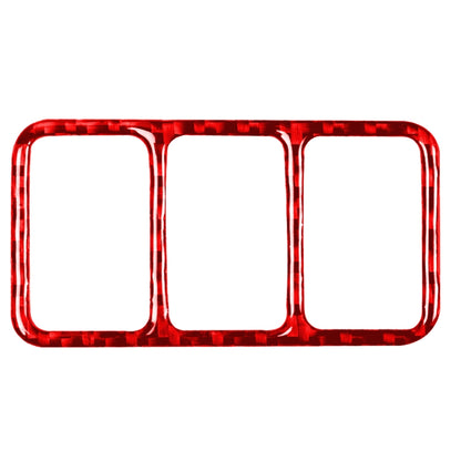 Car Carbon Fiber Central Control Heating Button Frame Decorative Sticker for Nissan 370Z / Z34 2009-, Left and Right Drive Universal (Red) by buy2fix