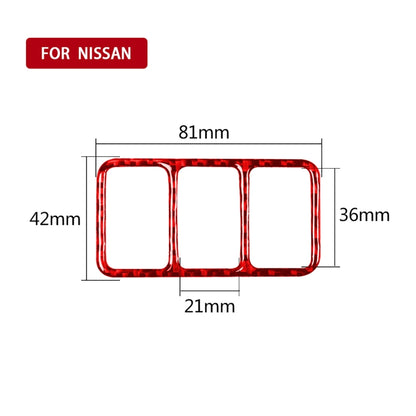 Car Carbon Fiber Central Control Heating Button Frame Decorative Sticker for Nissan 370Z / Z34 2009-, Left and Right Drive Universal (Red) by buy2fix
