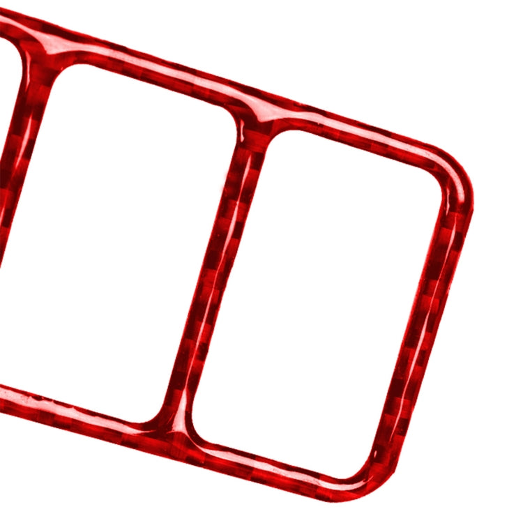 Car Carbon Fiber Central Control Heating Button Frame Decorative Sticker for Nissan 370Z / Z34 2009-, Left and Right Drive Universal (Red) by buy2fix