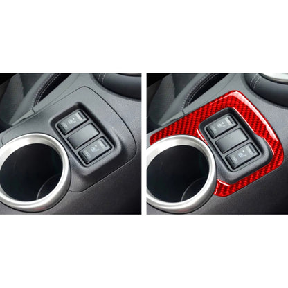 Car Carbon Fiber Central Control Heating Button Decorative Sticker for Nissan 370Z / Z34 2009-, Left and Right Drive Universal (Red) by buy2fix