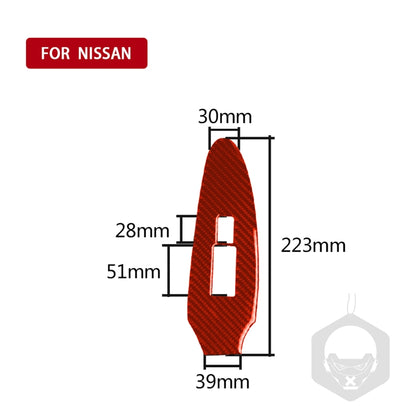 Car Carbon Fiber Vice Driving Side Door Lift Control Decorative Sticker for Nissan 370Z / Z34 2009-, Right Drive (Red) by buy2fix
