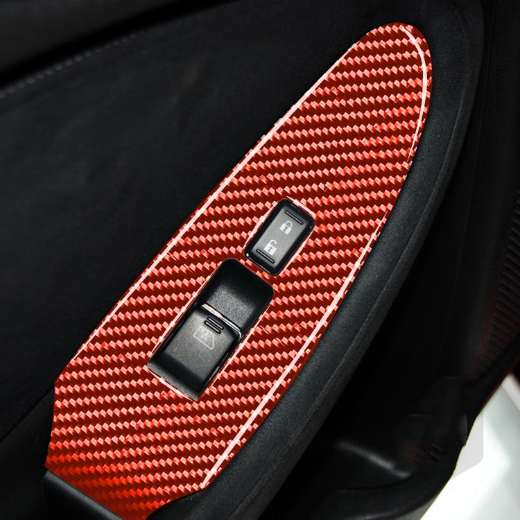 Car Carbon Fiber Vice Driving Side Door Lift Control Decorative Sticker for Nissan 370Z / Z34 2009-, Right Drive (Red) by buy2fix