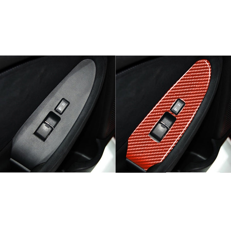 Car Carbon Fiber Vice Driving Side Door Lift Control Decorative Sticker for Nissan 370Z / Z34 2009-, Right Drive (Red) by buy2fix