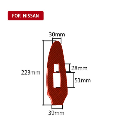 Car Carbon Fiber Vice Driving Side Door Lift Control Decorative Sticker for Nissan 370Z / Z34 2009-, Left Drive (Red) by buy2fix