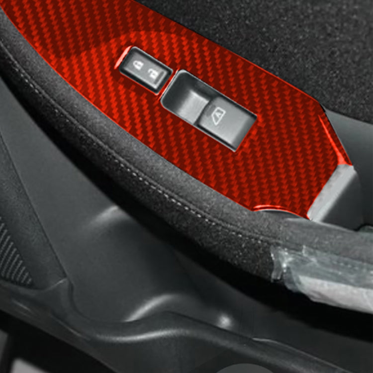 Car Carbon Fiber Vice Driving Side Door Lift Control Decorative Sticker for Nissan 370Z / Z34 2009-, Left Drive (Red) by buy2fix