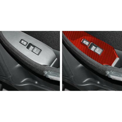 Car Carbon Fiber Vice Driving Side Door Lift Control Decorative Sticker for Nissan 370Z / Z34 2009-, Left Drive (Red) by buy2fix