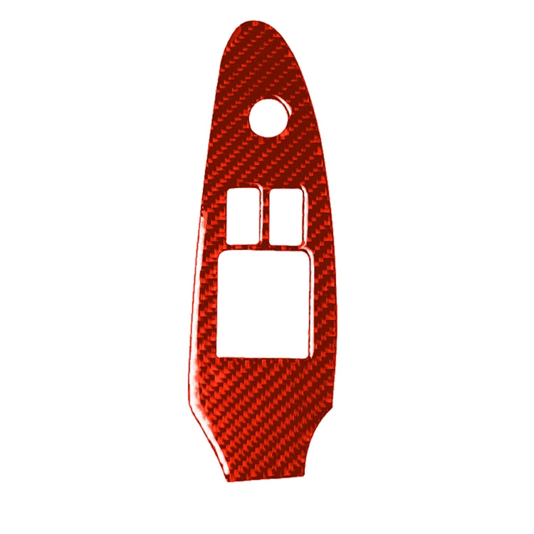 Car Carbon Fiber Main Driving Side Door Lift Control Decorative Sticker for Nissan 370Z / Z34 2009-, Left Drive Low-configured (Red) by buy2fix