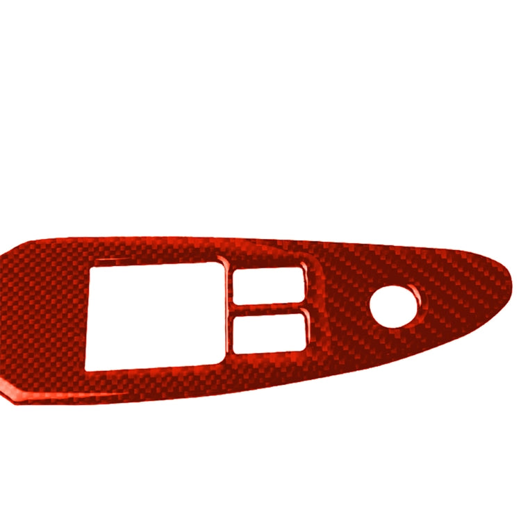 Car Carbon Fiber Main Driving Side Door Lift Control Decorative Sticker for Nissan 370Z / Z34 2009-, Left Drive Low-configured (Red) by buy2fix