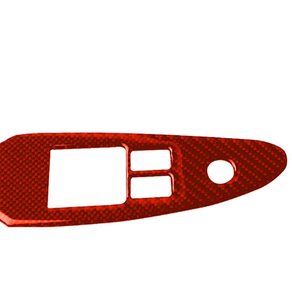 Car Carbon Fiber Main Driving Side Door Lift Control Decorative Sticker for Nissan 370Z / Z34 2009-, Left Drive Low-configured (Red) by buy2fix