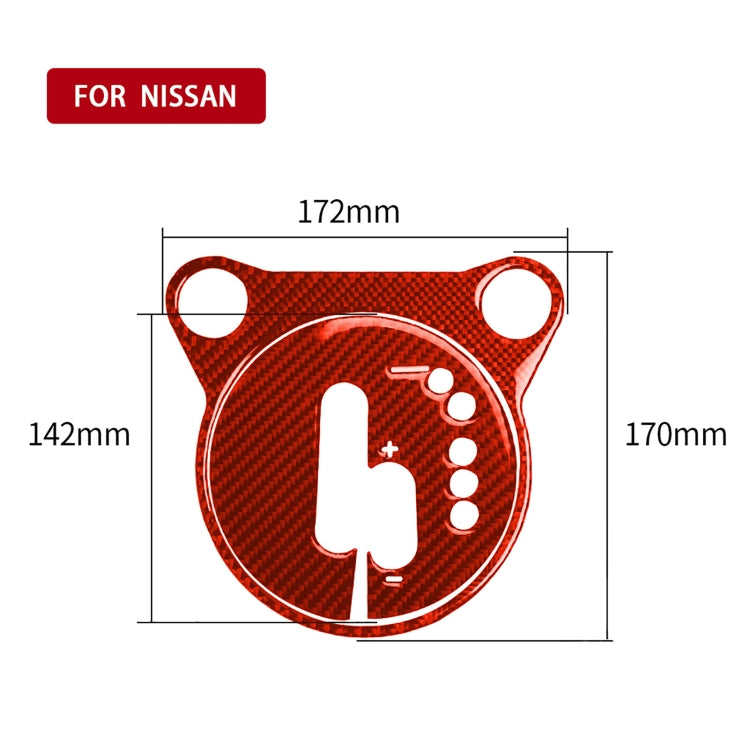 2 in 1 Car Carbon Fiber Automatic Gear Shifting Transmission Panel Decorative Sticker for Nissan 370Z / Z34 2009-, Right Drive (Red) by buy2fix