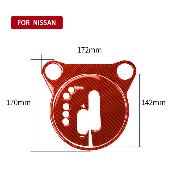 2 in 1 Car Carbon Fiber Automatic Gear Shifting Transmission Panel Decorative Sticker for Nissan 370Z / Z34 2009-, Left Drive (Red) by buy2fix