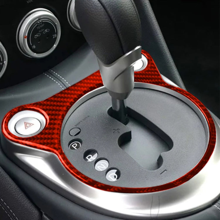 Car Carbon Fiber Automatic Gear Panel Decorative Sticker for Nissan 370Z / Z34 2009-, Left and Right Drive Universal (Red) by buy2fix